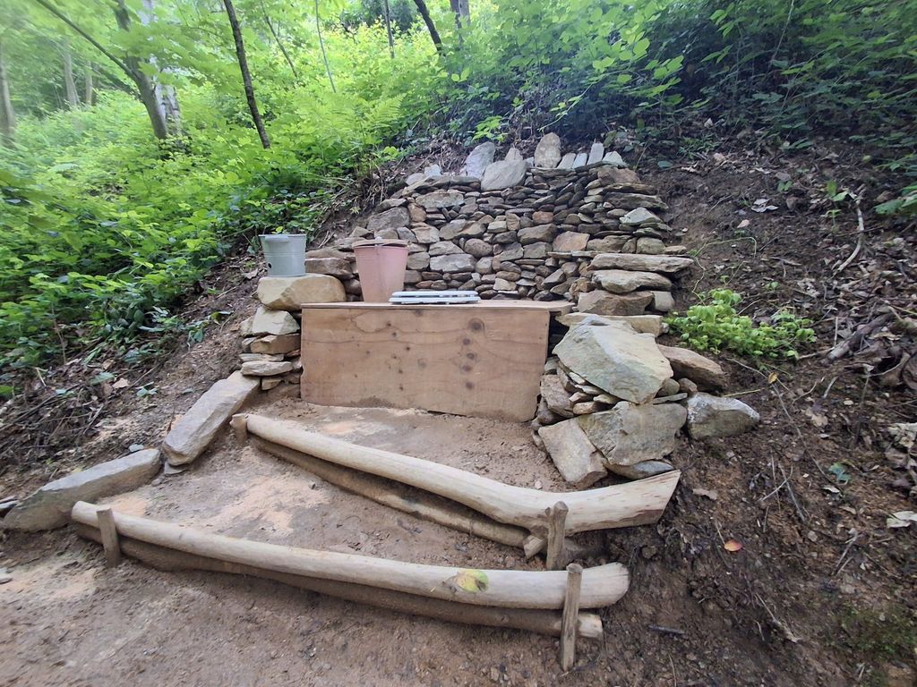 Hidden food forest campsite with mountainview