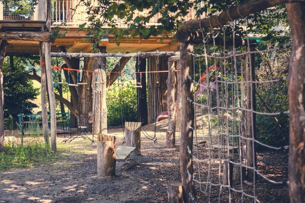 Casa sostenible en un árbol al borde del bosque