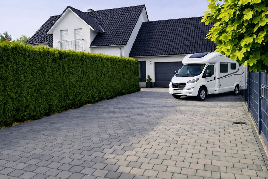 Paved parking space