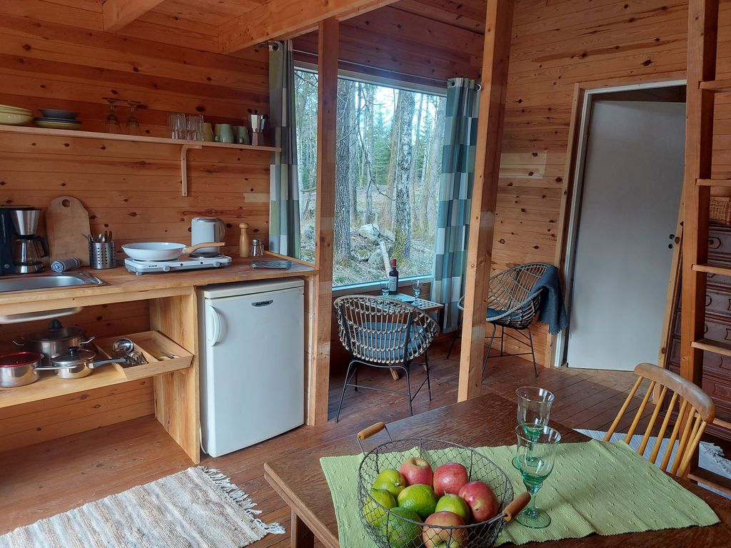 Tiny-House " Lodjur " Cabin am See in Südschweden 
