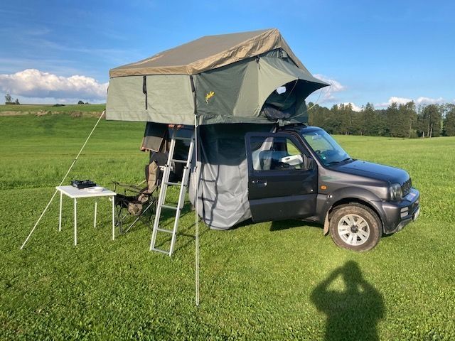 Camping on the wild meadow in the Bavarian Forest