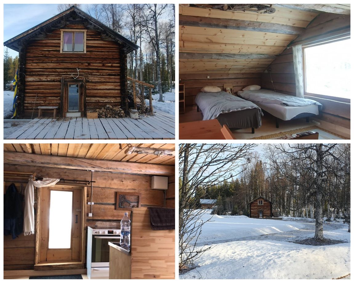 Blockhütte mit Sauna in schwedisch Lappland