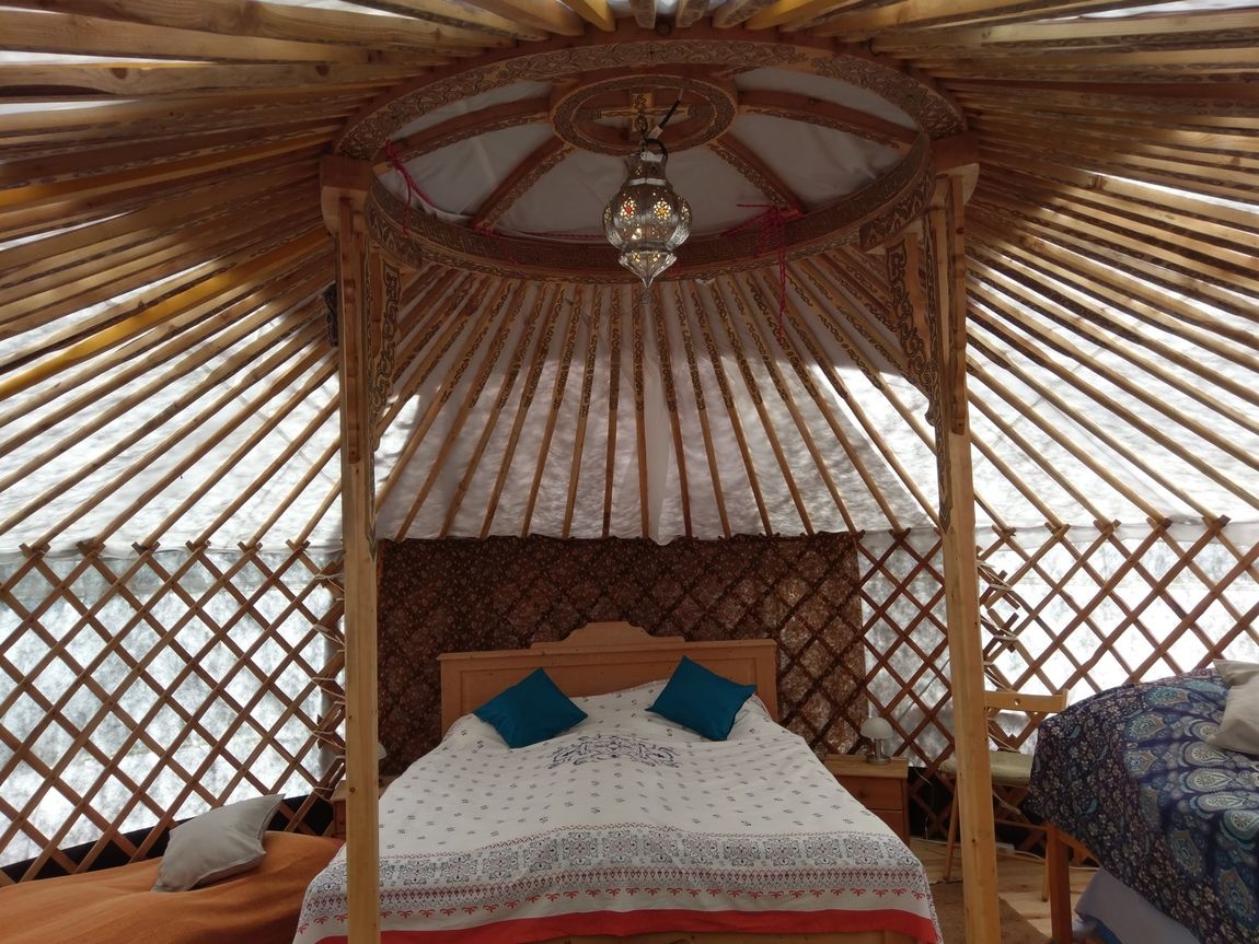 Original Mongolian yurts at the Baltic Sea