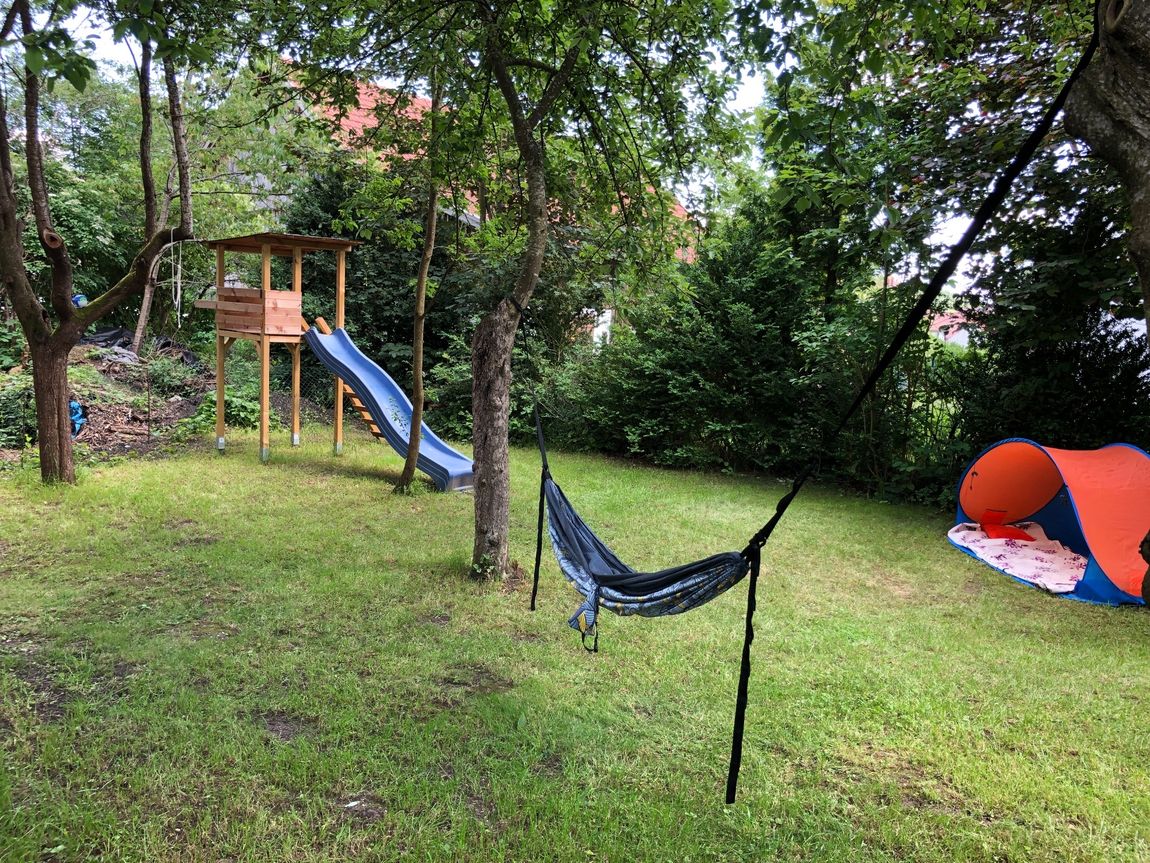 Camping im Garten - denkmalgeschützten Bauerhaus