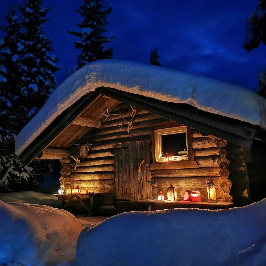 rustic log cabin "Lazy Moose" with wilderness feeling