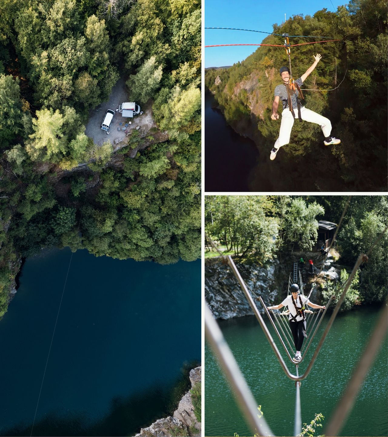 Collage mit Bilder beim Klettern am Bergsee