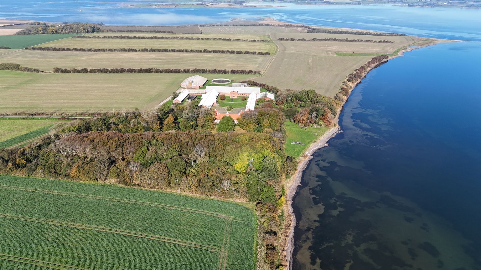 Aerial photo of the farm and the surrounding area
