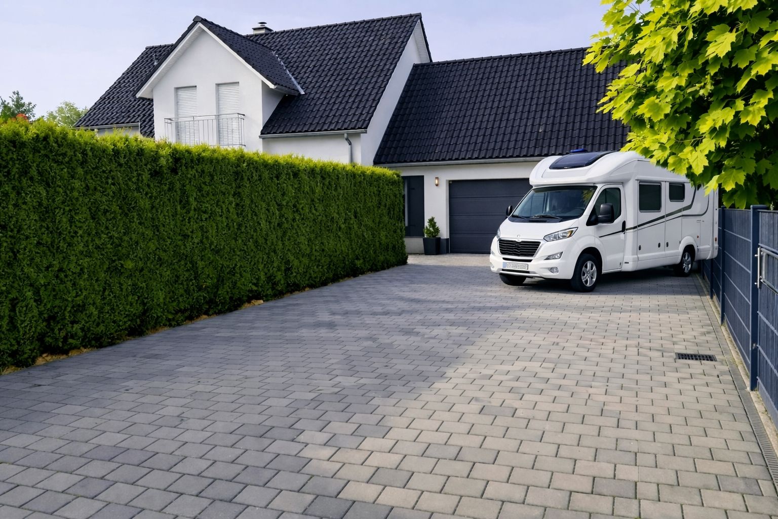 Paved parking space